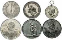 Medaillen, Zusammenstellungen und Lots
Sachsen: 6 Medaillen, 4 X Silber, 2 X versilb., 1797 bis 1889. 1797 a.d. Geb. d. Kronprinzen; 1818 50-jähr. Re...