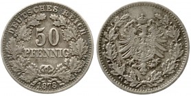 Reichskleinmünzen, 50 Pfennig kl. Adler Eichenzweige Silber 1877-1878
1878 E. sehr schön, schöne Patina, selten