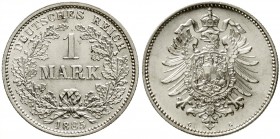 Reichskleinmünzen, 1 Mark kleiner Adler, Silber 1873-1887
1885 G. fast Stempelglanz