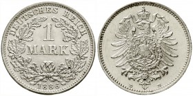 Reichskleinmünzen, 1 Mark kleiner Adler, Silber 1873-1887
1886 D. vorzüglich/Stempelglanz, winz. Randfehler