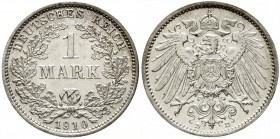 Reichskleinmünzen, 1 Mark großer Adler, Silber 1891-1916
1910 D. Polierte Platte, min. berieben