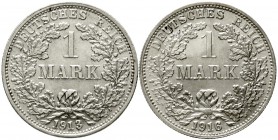Reichskleinmünzen, 1 Mark großer Adler, Silber 1891-1916
2 bessere Stücke: 1913 F und 1916 F. vorzüglich und fast Stempelglanz