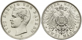 Reichssilbermünzen J. 19-178, Bayern, Otto, 1886-1913
2 Mark 1902 D. Erstabschlag, nur min. berührt