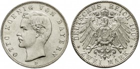 Reichssilbermünzen J. 19-178, Bayern, Otto, 1886-1913
2 Mark 1907 D. fast Stempelglanz