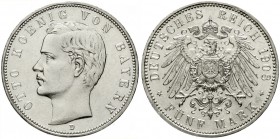 Reichssilbermünzen J. 19-178, Bayern, Otto, 1886-1913
5 Mark 1908 D. fast Stempelglanz