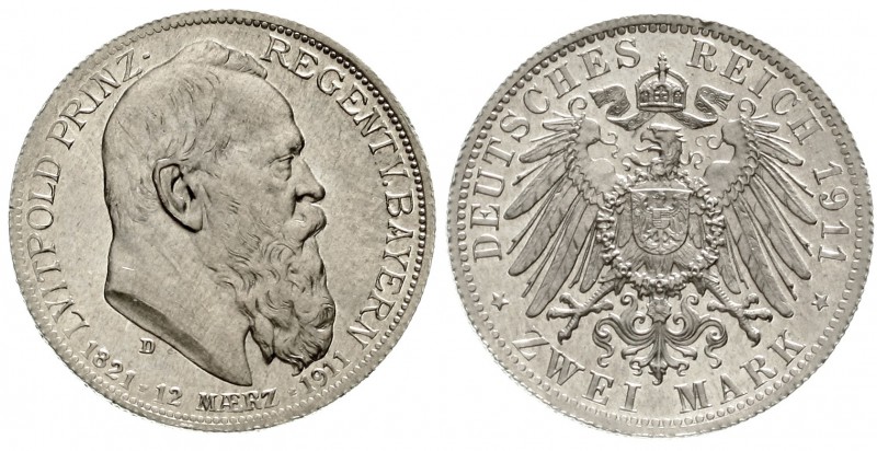 Reichssilbermünzen J. 19-178, Bayern, Luitpold 1911-1912
Probe zum 2 Mark 1911 ...