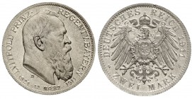 Reichssilbermünzen J. 19-178, Bayern, Luitpold 1911-1912
Probe zum 2 Mark 1911 D Prinz Luitpold. Zink, aluminiumplattiert. 4,19 g
Polierte Platte, n...