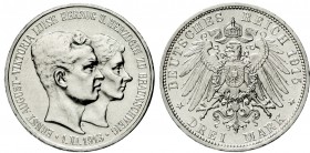 Reichssilbermünzen J. 19-178, Braunschweig, Ernst August, 1913-1916
3 Mark 1915 A. Ohne Lüneburg.
vorzüglich/Stempelglanz