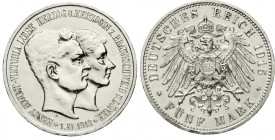Reichssilbermünzen J. 19-178, Braunschweig, Ernst August, 1913-1916
5 Mark 1915 A. Mit Lüneburg.
gutes vorzüglich, etwas berieben und kl. Randfehler...