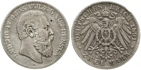 Reichssilbermünzen J. 19-178, Hessen, Ludwig IV., 1877-1892
2 Mark 1891 A. sehr schön/vorzüglich, winz. Randfehler