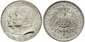 Reichssilbermünzen J. 19-178, Hessen, Ernst Ludwig, 1892-1918
2 Mark 1904. Zum 400. Geburtstag.
prägefrisch