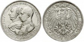 Reichssilbermünzen J. 19-178, Mecklenburg/-Schwerin, Friedrich Franz IV., 1897-1918
3 Mark 1915 A. 100 Jahrfeier.
vorzüglich/Stempelglanz