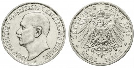 Reichssilbermünzen J. 19-178, Mecklenburg/-Strelitz, Adolf Friedrich V., 1904-1914
3 Mark 1913 A. gutes vorzüglich