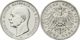Reichssilbermünzen J. 19-178, Oldenburg, Friedrich August, 1900-1918
5 Mark 1900 A. gutes sehr schön