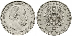 Reichssilbermünzen J. 19-178, Preußen, Wilhelm I., 1861-1888
2 Mark 1876 A. sehr schön/vorzüglich