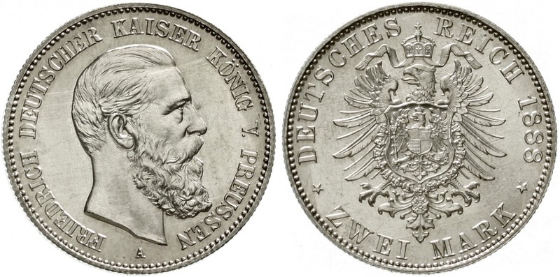 Reichssilbermünzen J. 19-178, Preußen, Friedrich III., 1888
2 Mark 1888 A. fast...