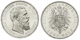 Reichssilbermünzen J. 19-178, Preußen, Friedrich III., 1888
5 Mark 1888 A. Polierte Platte, nur min. berührt
