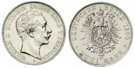 Reichssilbermünzen J. 19-178, Preußen, Wilhelm II., 1888-1918
2 Mark 1888 A. vorzüglich/Stempelglanz aus Polierte Platte