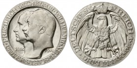 Reichssilbermünzen J. 19-178, Preußen, Wilhelm II., 1888-1918
3 Mark 1910 A. Universität Berlin.
Stempelglanz, winz. Randfehler