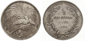 Kolonien und Nebengebiete, Neuguinea, Neuguinea Compagnie
1/2 Neuguinea-Mark 1894 A, Paradiesvogel.
fast vorzüglich