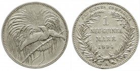 Kolonien und Nebengebiete, Neuguinea, Neuguinea Compagnie
Neuguinea-Mark 1894 A, Paradiesvogel.
gutes sehr schön