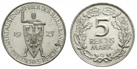 Weimarer Republik, Gedenkmünzen, 5 Reichsmark Rheinlande
1925 G. sehr schön/vorzüglich