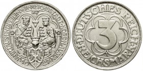 Weimarer Republik, Gedenkmünzen, 3 Reichsmark Nordhausen
1927 A. vorzüglich/Stempelglanz