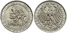 Weimarer Republik, Gedenkmünzen, 3 Reichsmark Dürer
1928 D. fast Stempelglanz, Prachtexemplar