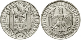 Weimarer Republik, Gedenkmünzen, 3 Reichsmark Dinkelsbühl
1928 D. fast Stempelglanz