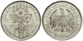 Weimarer Republik, Gedenkmünzen, 3 Reichsmark Meissen
1929 E. prägefrisch