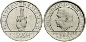 Weimarer Republik, Gedenkmünzen, 3 Reichsmark Schwurhand
1929 E. vorzüglich/Stempelglanz