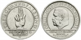 Weimarer Republik, Gedenkmünzen, 5 Reichsmark Schwurhand
1929 G. vorzüglich