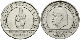 Weimarer Republik, Gedenkmünzen, 5 Reichsmark Schwurhand
1929 J. vorzüglich