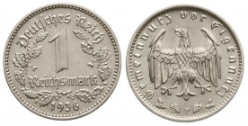 Drittes Reich, Klein/- und Kursmünzen, 1 Reichsmark, Nickel 1933-1939
1936 F. vorzüglich/Stempelglanz
