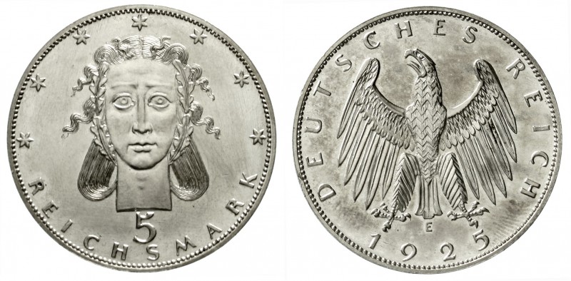 Proben, Verprägungen und Besonderheiten, Weimarer Republik
5 Reichsmark Silber ...