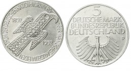 Münzen der Bundesrepublik Deutschland, Gedenkmünzen, 5 Deutsche Mark, Silber, 1952-1979
Germanisches Museum 1952 D. vorzüglich/Stempelglanz