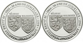 Münzen der Bundesrepublik Deutschland, Euro, Eurovorläufer, 1996-2001
Waldkirch: 2 X 25 Euro Silber 1996. Gültig v. 1-13. Oktober 1996. Auflage nur 1...