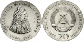 Gedenkmünzen der DDR
20 Mark 1966, Leibniz.
gutes vorzüglich