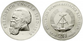 Gedenkmünzen der DDR
20 Mark 1970, Engels.
Stempelglanz