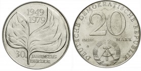 Gedenkmünzen der DDR
20 Mark 1979 A, Blattprobe.
Stempelglanz