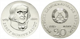 Gedenkmünzen der DDR
20 Mark 1985 A, Arndt.
prägefrisch