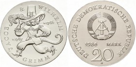 Gedenkmünzen der DDR
20 Mark 1986 A, Grimm.
prägefrisch
