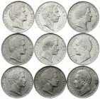 LOTS, Deutsche Münzen bis 1871
9 verschiedene 1 Gulden: Bayern 1837, 1838, 1839, 1841, 1842, 1844, 1853, Hessen-Darmstadt 1842 und Württemberg 1853....