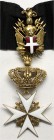 Orden und Ehrenzeichen, Malta
Kommandeurskreuz der Profeß-Baillis am Band mit Trophäenagraffe.
vorzüglich, sehr selten
