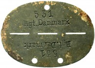 Militaria, Sonstige militär. Gegenstände
Erkennungsmarke Regiment "Danmark", Nummer 531. 70 X 51 mm. (23. SS-Panzergrenadier-Regiment).
sehr schön, ...