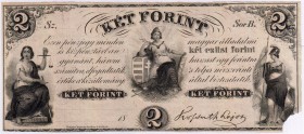 Banknoten, Ausland, Ungarn
2 Forint 18?? (die letzten beiden Ziffern unausgefüllt, ausgegeben 1852). Serie B. Pick PS.142r1.
III, kl. Fehlstelle rec...