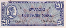 Banknoten, Die deutschen Banknoten ab 1871 nach Rosenberg, Westliche Besatzungszonen und BRD, ab 1948, Bank Deutscher Länder, 1948/49
20 Mark Bank De...