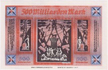 Banknoten, Deutsches Notgeld und KGL, Bielefeld, Notgeld besonderer Art
500 Milliarden Mark. Leinen weiß.
I-