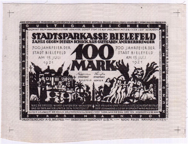 Banknoten, Deutsches Notgeld und KGL, Bielefeld, Notgeld besonderer Art
Probedr...