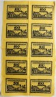 Banknoten, Deutsches Notgeld und KGL, Bielefeld, Notgeld besonderer Art
Druckbogen mit 10 X 100 Mark 15.7.1921 Seide gelb, Umschrift französischer Ve...